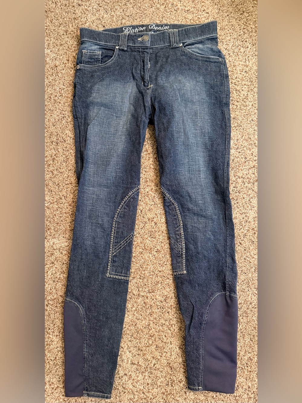 Elation Denim Riding breeches with Knee patch Women’s size 28R